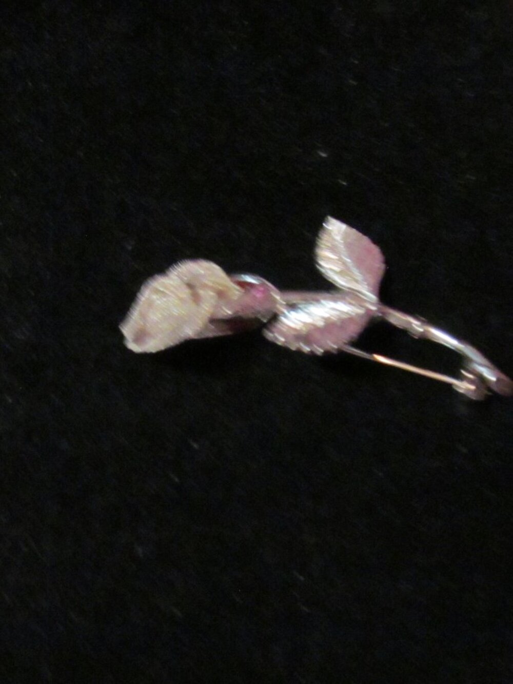 Anne Klein silver tone rose pin brooch signed